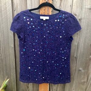 LOFT shimmery blue top NEW